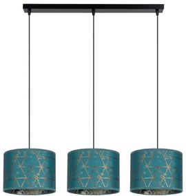 Luster na lanku REZO 3xE27/60W/230V tyrkysová