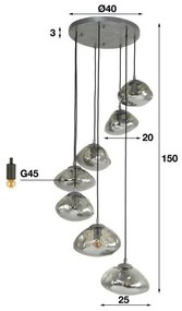 Luster 70-11 7L Round Cloud  - Komfort-nábytok
