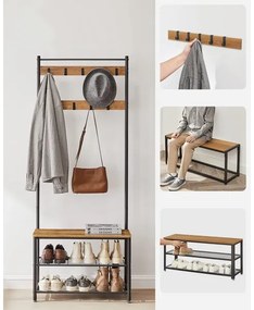 Stojanový vešiak NAVOR hnedý/čierny