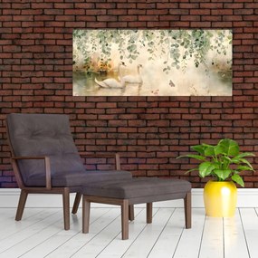Obraz - Jazero, aquarel (120x50 cm)