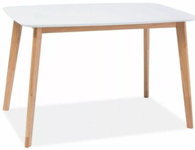 Jídelní stůl Mosso I 120 cm bílý/kaučukové dřevo