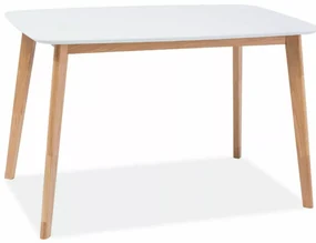 Jídelní stůl Mosso I 120 cm bílý/kaučukové dřevo
