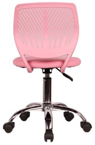 Detská stolička na kolieskach Selva - ružová / chróm