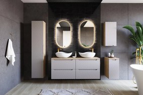 Závěsná skříňka pod umyvadlo Ocean 70 cm dub olejovaný/béžová