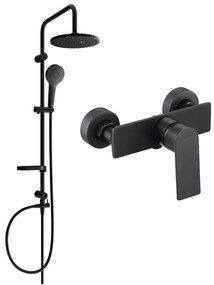 Mexen Erik, sprchový set s dažďovou sprchou a sprchovou batériou Alexa, čierna matná, 71240205-70