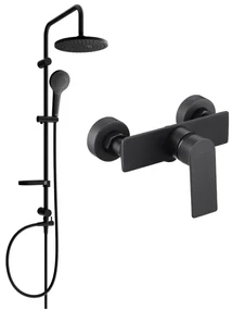 Mexen Erik, sprchový set s dažďovou sprchou a sprchovou batériou Alexa, čierna matná, 71240205-70