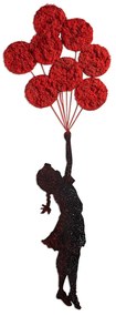 Nástěnná kovová dekorace Banksy 11-1 černá/červená