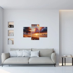 Obraz – Západ slnka na poli (90x60 cm)
