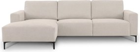 Béžová ženilková rohová pohovka (ľavý roh/s leňoškou) Fabian – Scandic