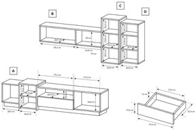 Obývacia stena LAS 3D