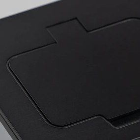 Solight 5B323B - Vonkajšia vstavaná podlahová dvojzásuvka IP55 čierna obdĺžnikový