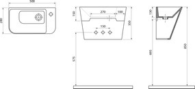 Sapho Sapho, PRIMO keramické umývadlo 50x28cm, biela, 100605