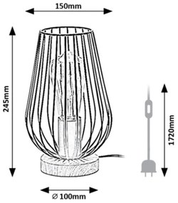 Rabalux 6915 - Stolná lampa GREMIO 1xE27/40W/230V čierna