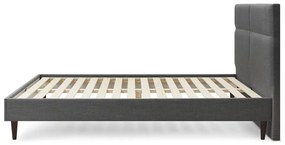 Čierna dvojlôžková posteľ Bobochic Paris Elyna Dark, 180 x 200 cm