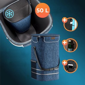 Monzana Nákupná taška na kolieskach do schodov COMFORT,50l,  modrá