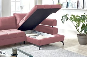 Rohová sedacia súprava Paris, staroružová látka, pravý roh