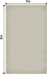 JAGO Plachta 650 g/m², hliníková oka, šedá, 5 x 8 m