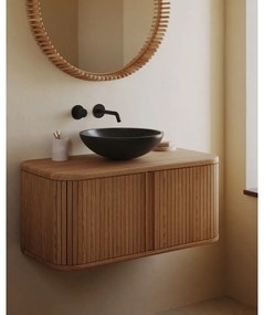 Závesná skrinka pod umývadlo v dekore jaseňa v prírodnej farbe 90x40 cm Mailen – Kave Home