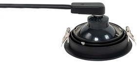 Okrúhly zapustený reflektor čierny nastaviteľný - Chuck 111