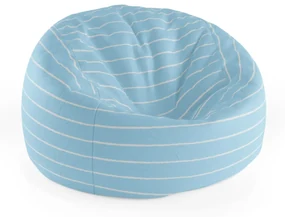 Sablio Sedací vak Cocoon Bílé linky na modré - 115 x 75 cm x 45 cm