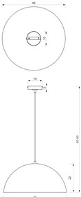 Závesné svietidlo Beta, 1x zlaté/tmavomodré kovové tienidlo, (fi 45cm), db/g