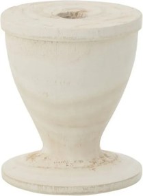 Biely antik drevený svietnik na úzku sviečku L – Ø 12*15 cm