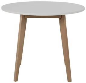 Okrúhly jedálenský stôl Raven biely/hnedý