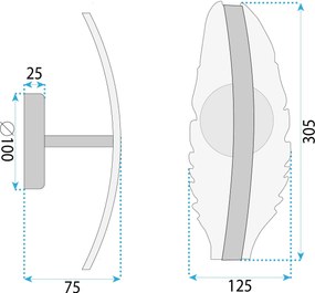 Toolight Toolight, LED nástenné svietidlo, 8W, 4000K, 1000lm, G140-W, zlatá, OSW-02609