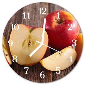 Nástenné sklenené hodiny Jablko fi 30 cm