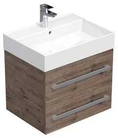 Kúpeľňová skrinka s umývadlom SAT Cube Way 60x53x46 cm dub Wellington mat CUBE46602DWSAT, 1 ks