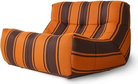 Oranžovo-hnedé vonkajšie penové pruhované lehátko Lazy Lounge - 105*105*75 cm