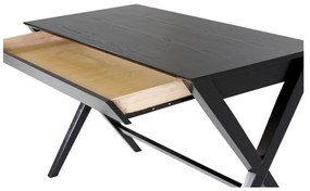 Čierny písací stôl so zásuvkou Actona Writex