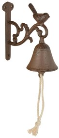 Záhradný zvonček Birdie, 15,5x14,5 cm, liatina, hnedá