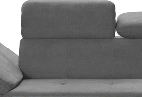 Rohová sedacia súprava Gisele, stredne šedá látka, pravý roh