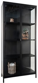 Čierna kovová vitrína 80x175 cm Brisbane – House Nordic