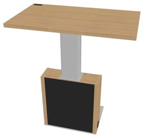 Výškovo nastaviteľný rokovací stôl Verno+ S 120 x 70 cm, dub svetlý / čierna