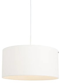 Moderná závesná lampa biela s bielym tienidlom 50 cm - Combi 1