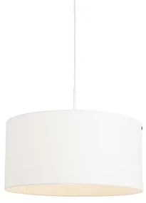 Moderné závesné svietidlo biele s bielym tienidlom 50 cm - Combi 1