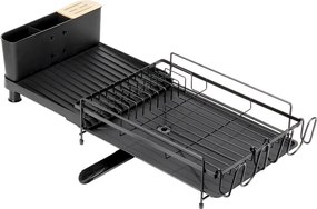 VILDE Odkvapkávač na riad VILDE, nastaviteľná šírka, 48-70 x 32 x 18 cm, čierny