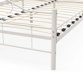 Kovový posteľový rám s lamelami v rôznych veľkostiach a farbách, 160x200 cm, Mimi, biely