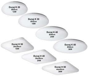 TOP LIGHT Svetlo stropné DUNAJ H 50, Biela