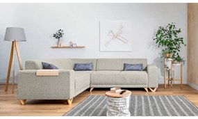 Béžová rozkladacia/s úložným priestorom rohová pohovka (ľavý roh/do L) Classy Sophie – Miuform