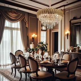 Toolight Toolight, stropné krištáľové svietidlo 50cm, 7xE14, G059-CP, OSW-06383