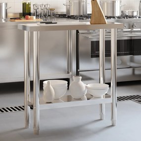Kuchynský pracovný stôl 82,5x30x85 cm nehrdzavejúca oceľ 376451