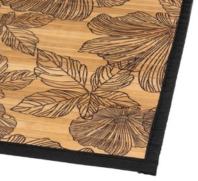 Predložka do kúpeľne Blackflower, 50x80 cm, čierna/hnedá