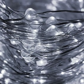 SPRINGOS LED reťaz Nano - 30m, 300LED, 8 funkcií, IP44, studená biela
