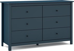 Tmavomodrá nízka komoda z borovicového dreva 130x80 cm Misti - Marckeric