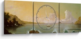 Obraz - Martin Johnson Heade, Rio de Janeiro Bay, reprodukcia (s hodinami) (90x30 cm)