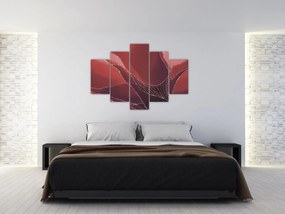 Obraz - Červená abstraktná kvetina N⁰2 (150x105 cm)