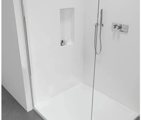CERANO - Sprchová zástena Walk-in Onyx Ľ/P - guľatá vzpera - chróm, transparentné sklo - 150x200 cm, CER-CER-426391